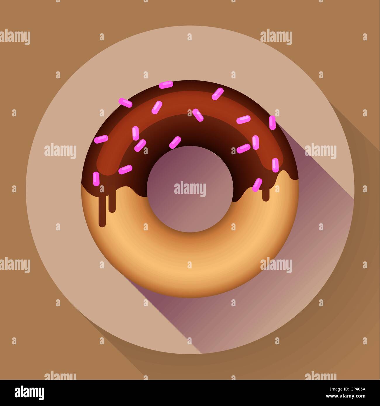 Süße süße bunte Donut-Symbol. Wohnung konzipiert Stil. Stock Vektor