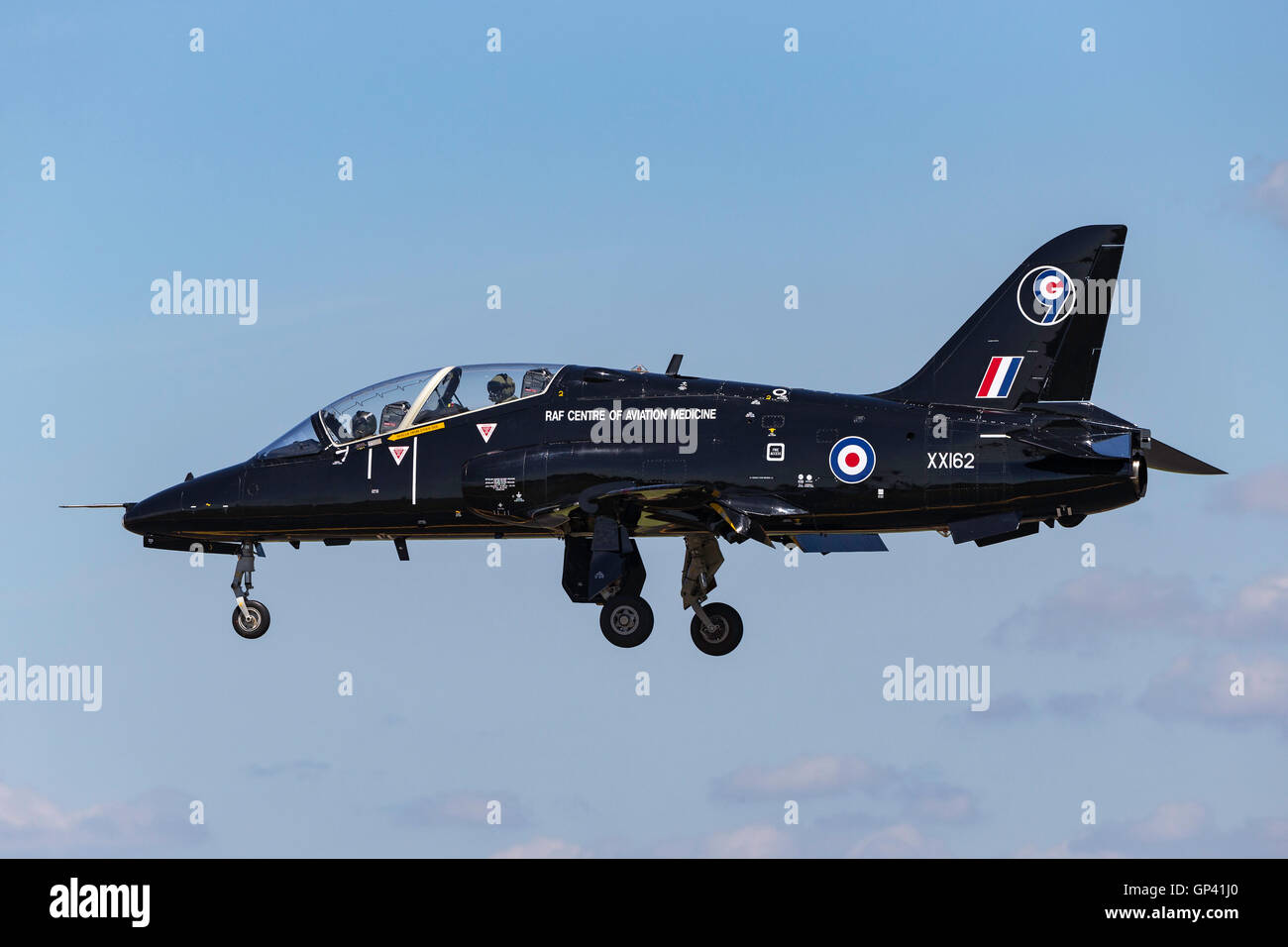 Royal Air Force (RAF) Hawker Siddeley Hawk T1 XX162 vom RAF-Zentrum der Flugmedizin. Stockfoto