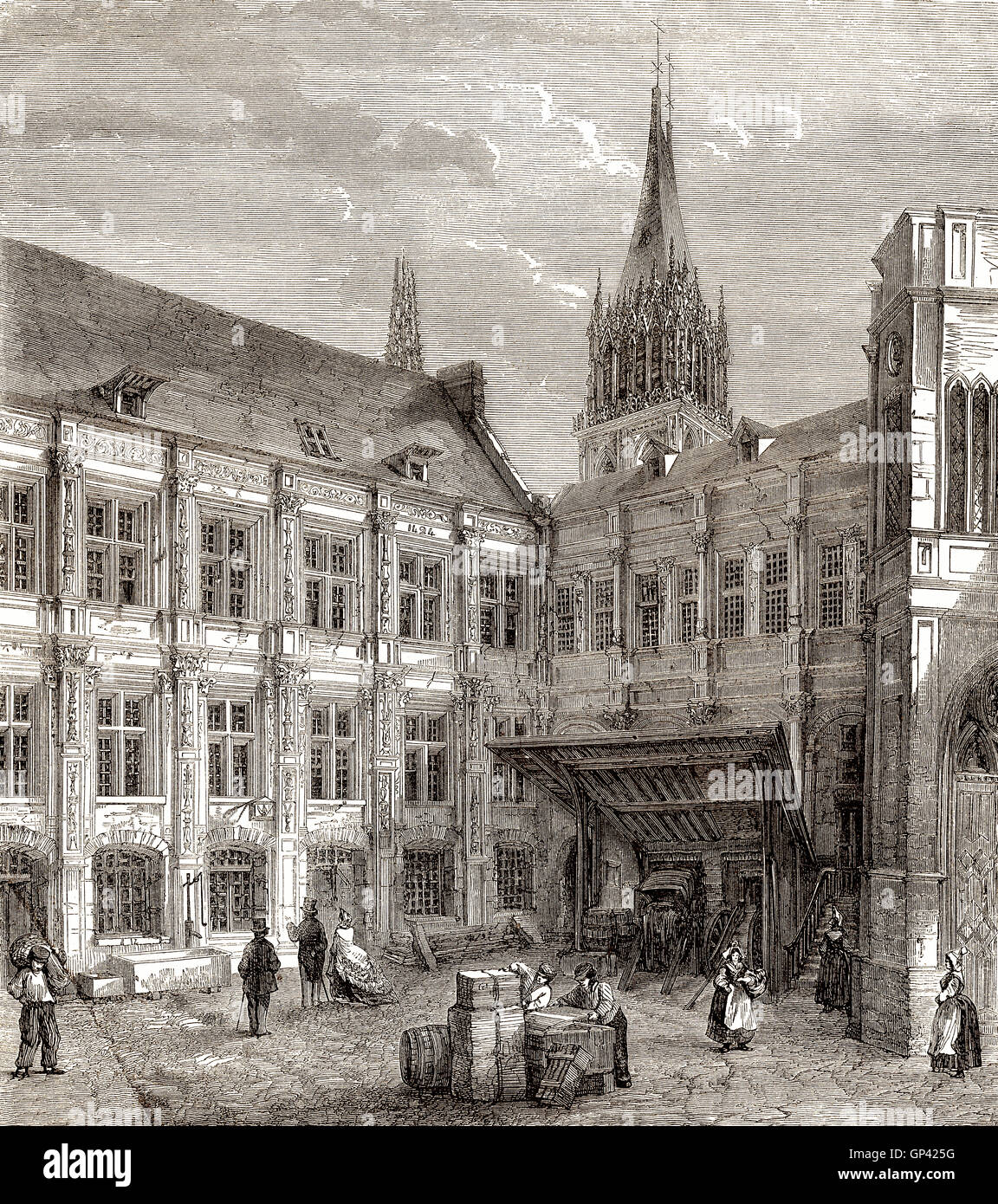 Chambre des Comptes, rue des Carmes, Paris, Frankreich, 19. Jahrhundert Stockfoto