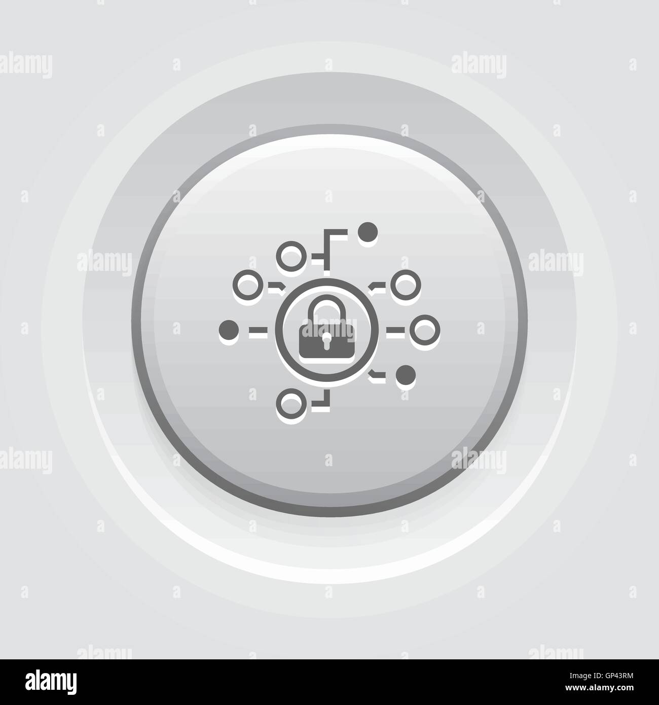 Cyber Security-Symbol. Flaches Design. Stock Vektor