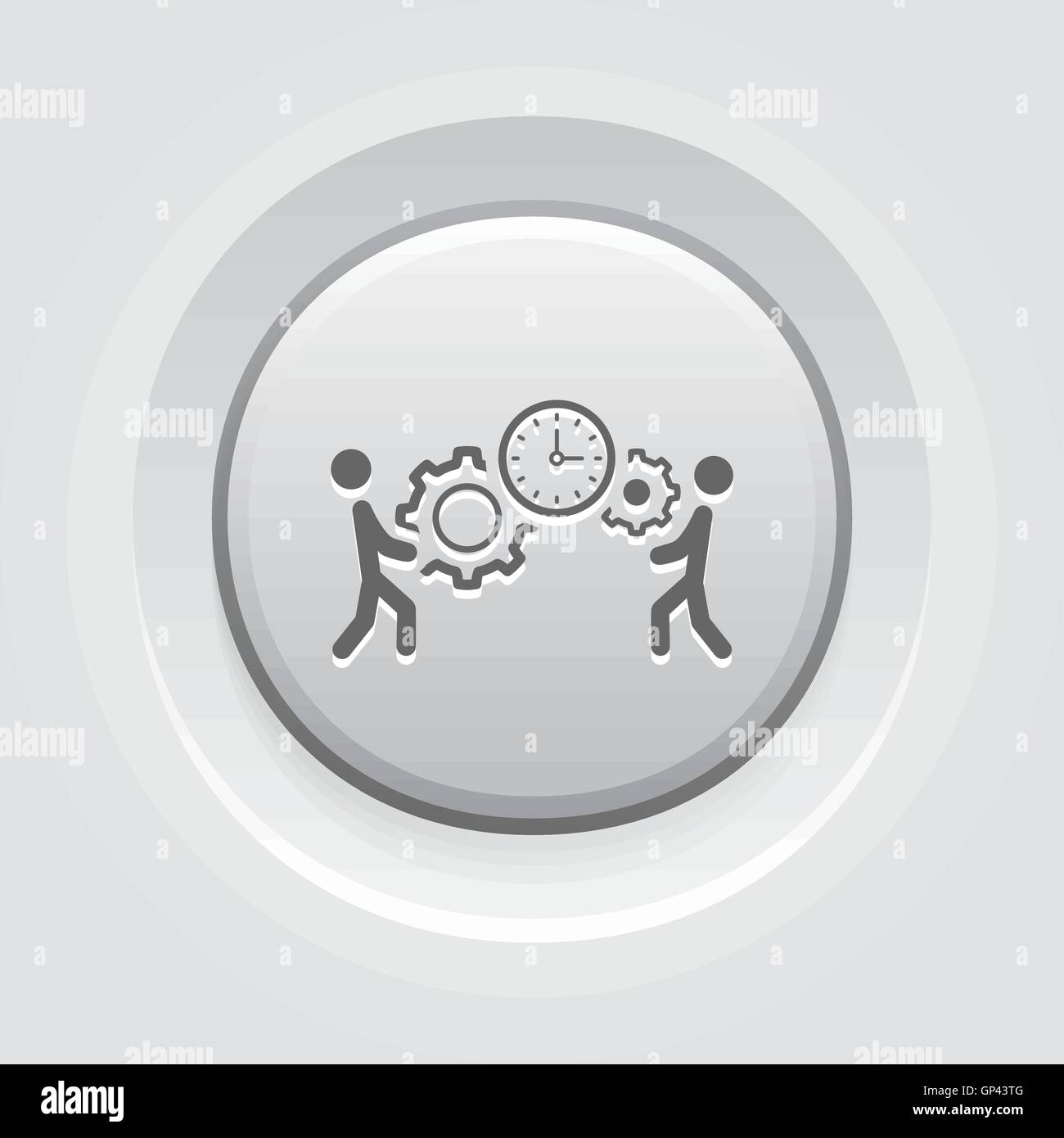 Projekt-Management-Symbol. Graue Tasten-Design. Stock Vektor