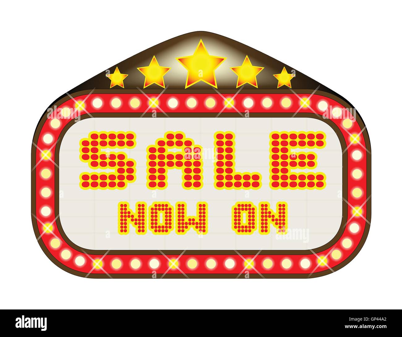 Ein Verkauf jetzt auf Film Theater o Festzelt. Stock Vektor