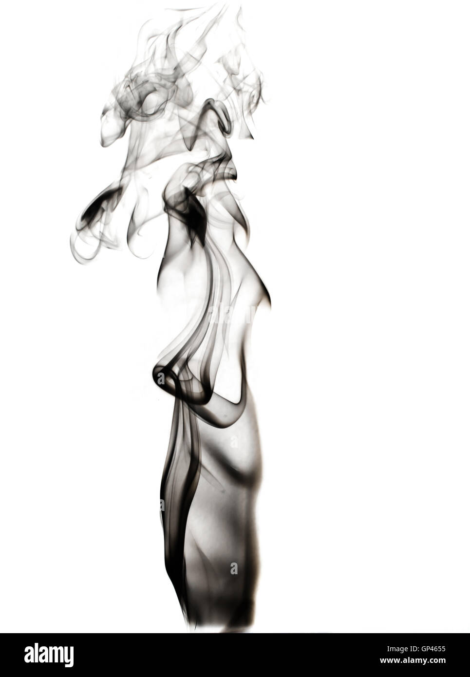 Abstrakte Rauch isoliert auf weiss Stockfoto