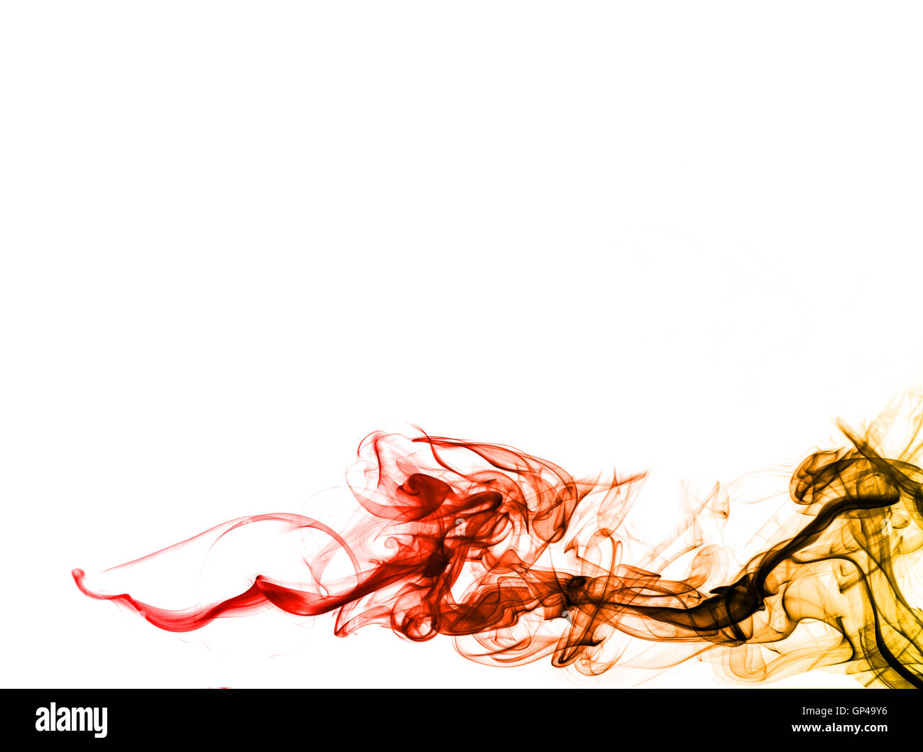 farbigen Rauch isoliert auf weißem Hintergrund Stockfoto