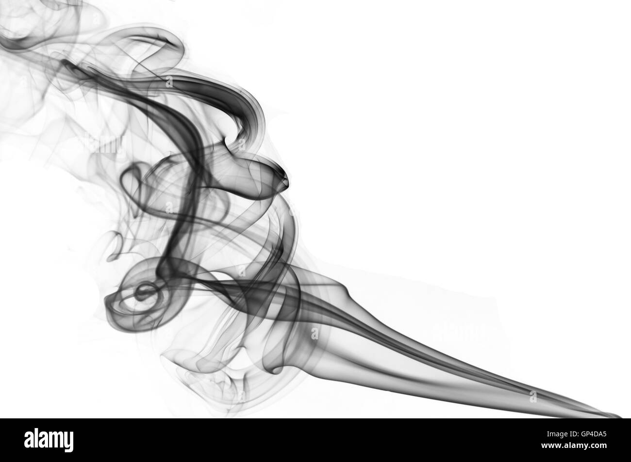 Abstrakte Rauch isoliert auf weiss Stockfoto