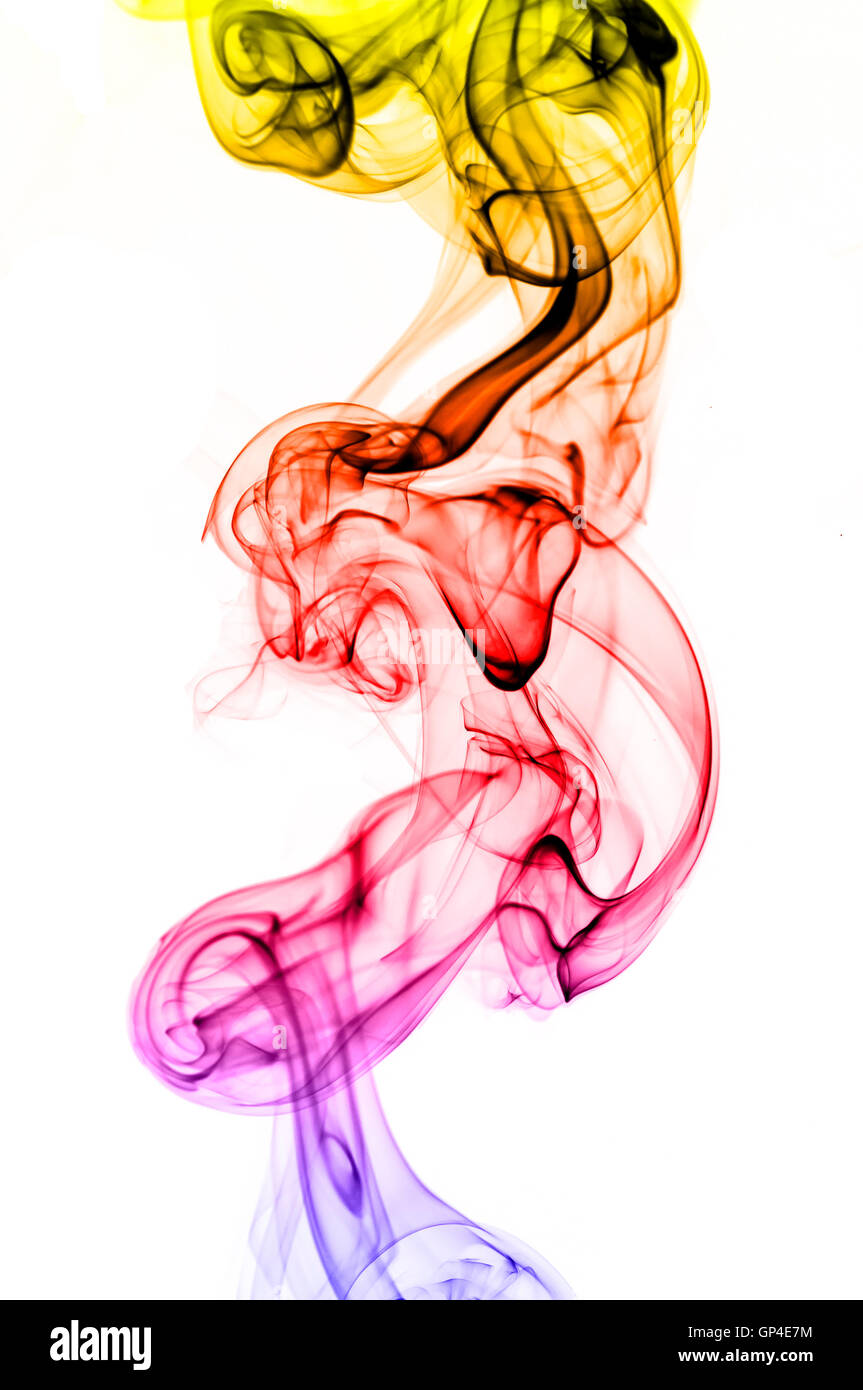 farbigen Rauch isoliert Stockfoto