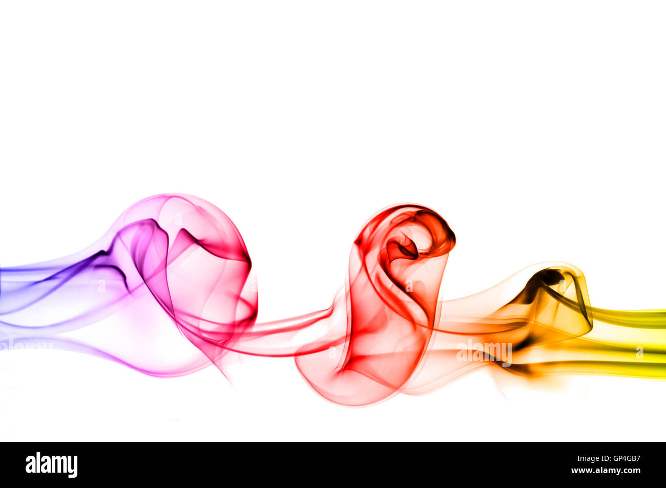 farbigen Rauch isoliert Stockfoto