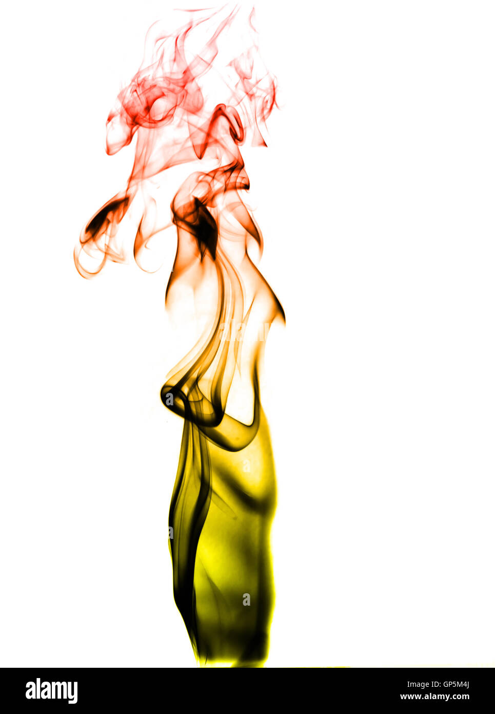 farbigen Rauch isoliert auf weißem Hintergrund Stockfoto