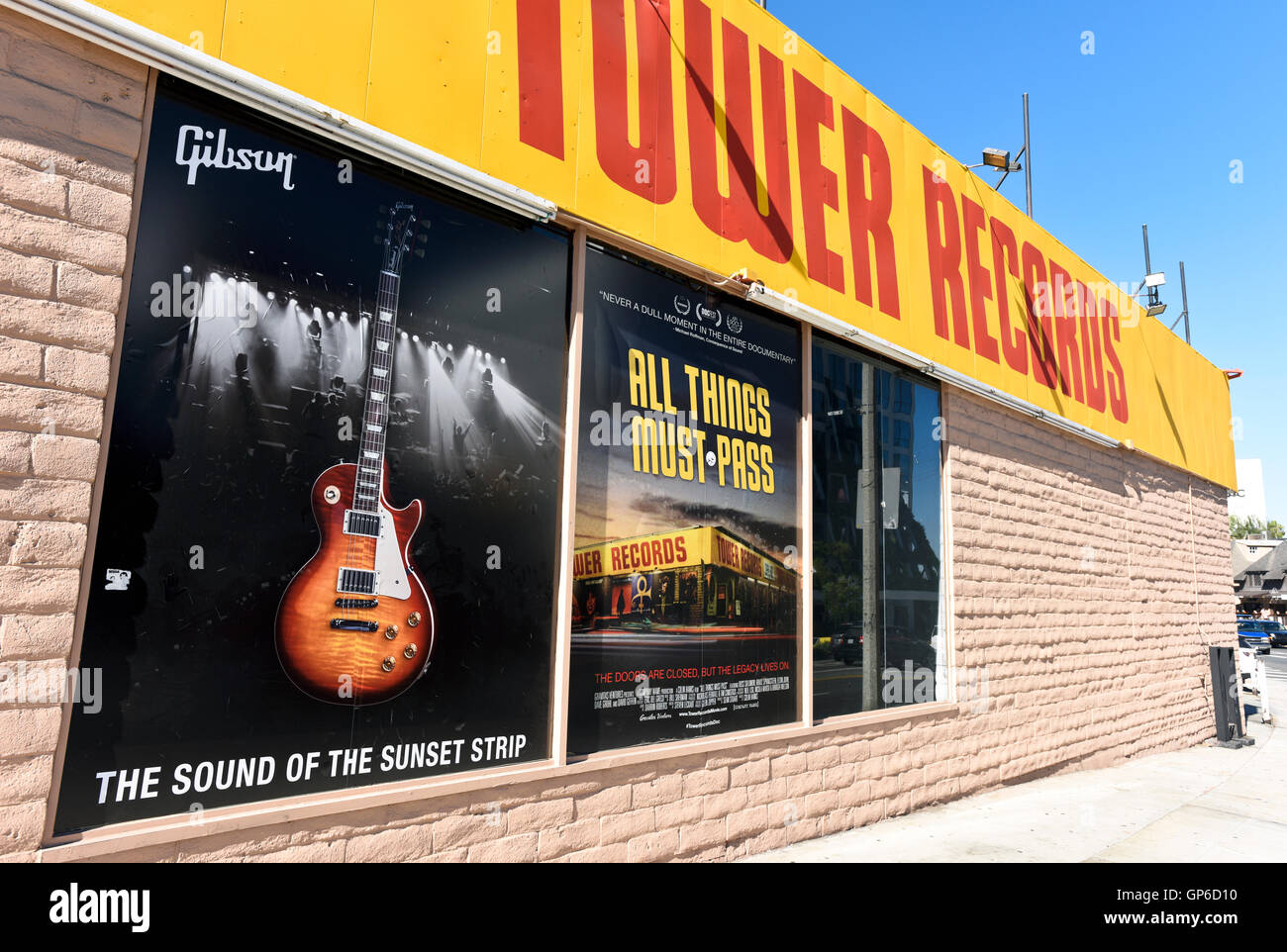 Der Tower Records Shop am Sunset Strip in West Hollywood, Kalifornien Stockfoto