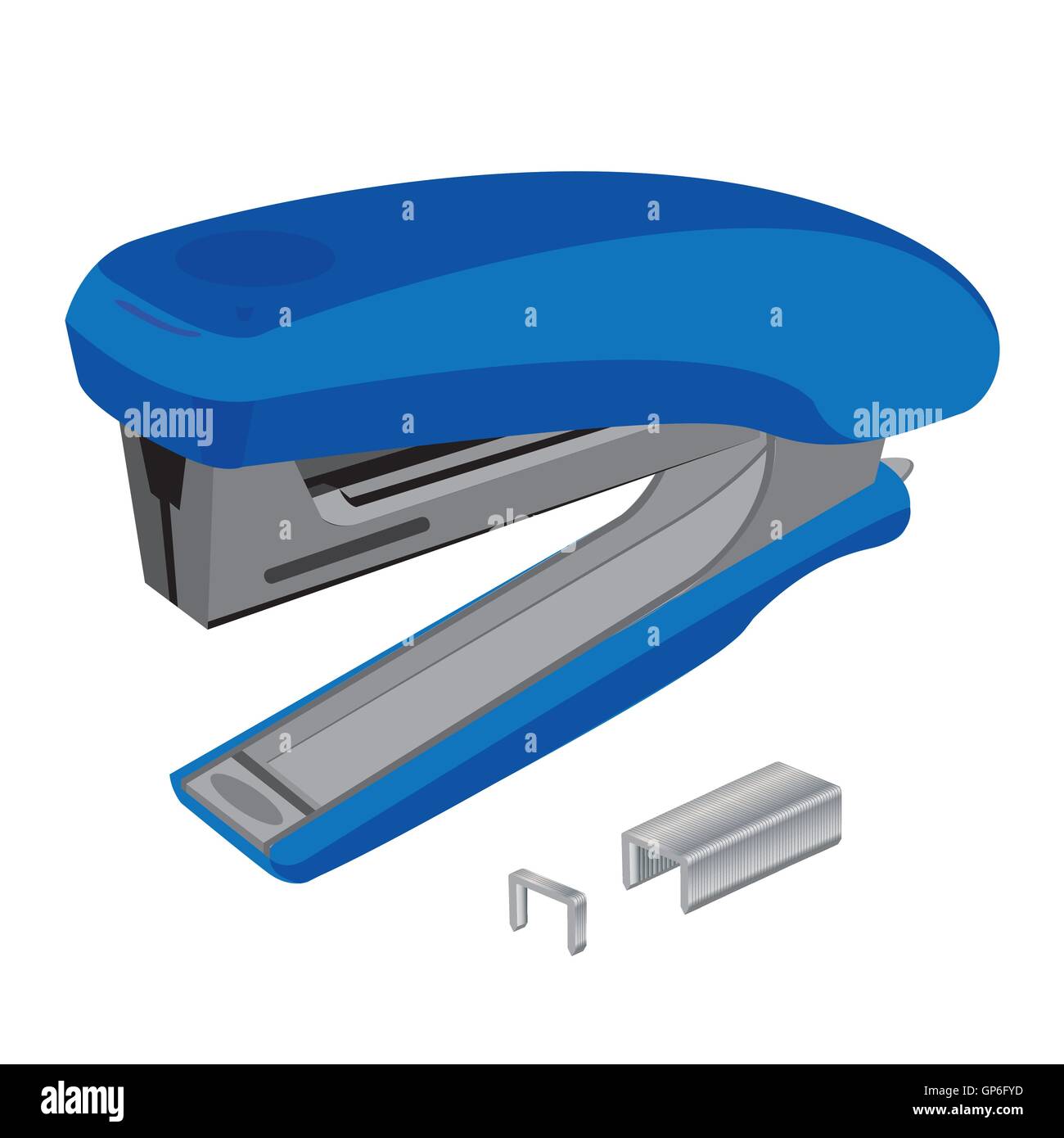 Hefter, Heften, Vektor, Heftklammern, Illustration, Büro, Hintergrund, weiß, Papier, Geschäft, Symbol, Arbeit, Metall, Ausrüstung, statio Stock Vektor
