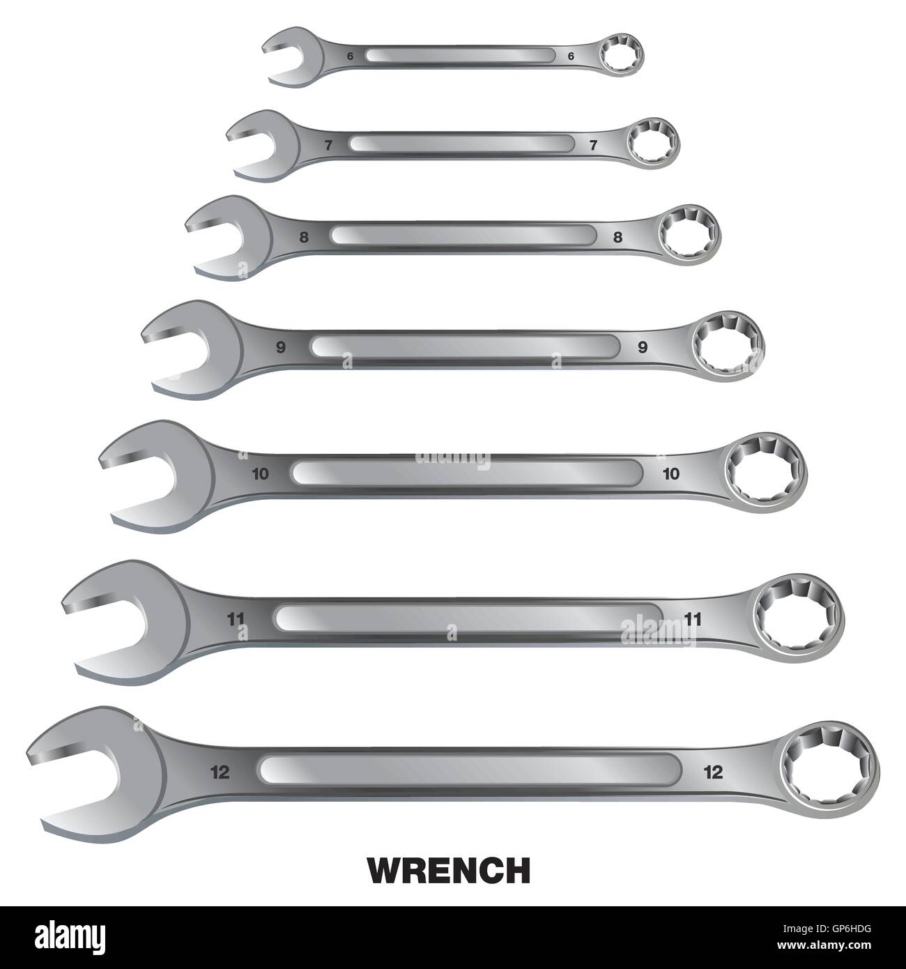 Werkzeug, Hand, Vektor, Reparatur, Schraubenschlüssel, Abbildung, isoliert, Hintergrund, Bausatz, weiß, Schraubenschlüssel, Haus, Satz, Verbesserung, Ausrüstung, Stock Vektor