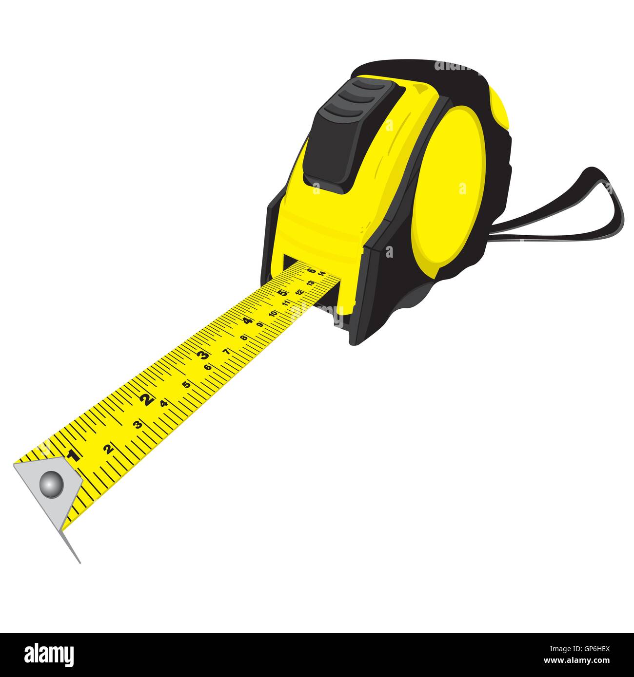 Tape, Maßnahme, isoliert, Vektor, weiß, Abbildung, Bau, Messung, Meter, Zentimeter, gelb, Arbeit, Ausrüstung, Indu Stock Vektor