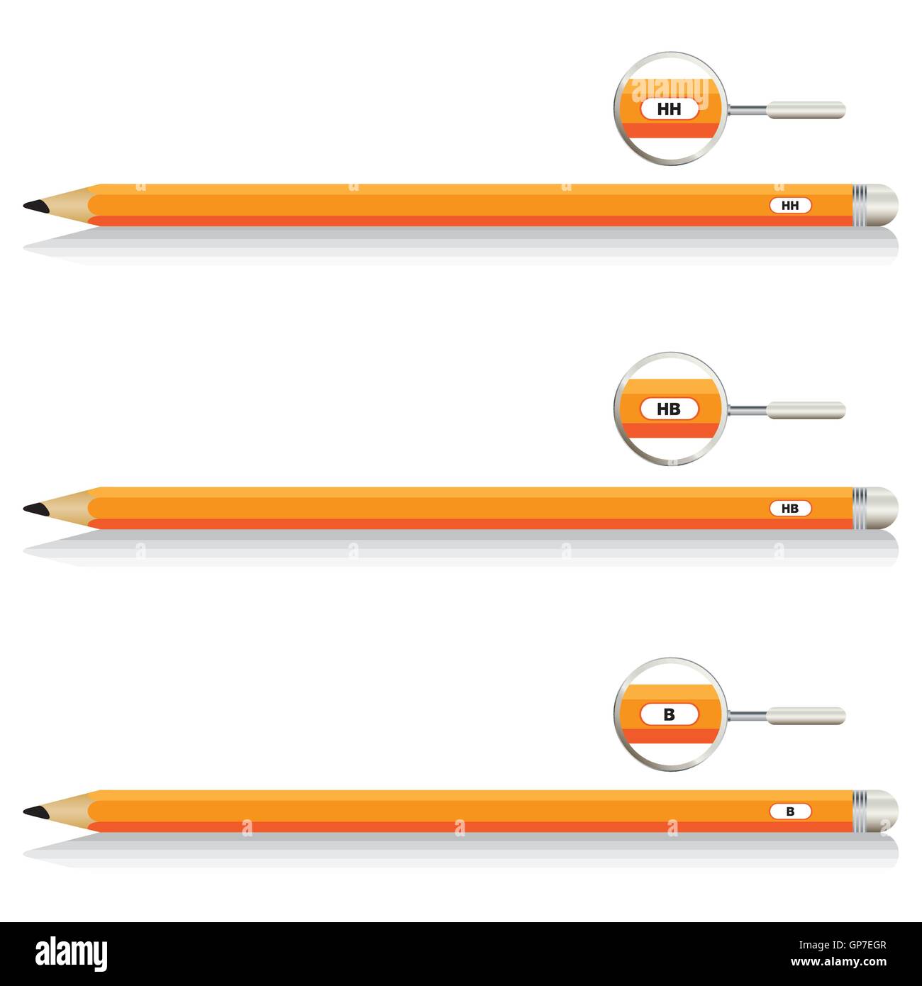 Bleistift, Vektor, Farbe, Illustration, Satz, weiß, blau, Büro, Design, grün, Hintergrund, Kunst, gelb, bunt, Holz, Objekt, s Stock Vektor