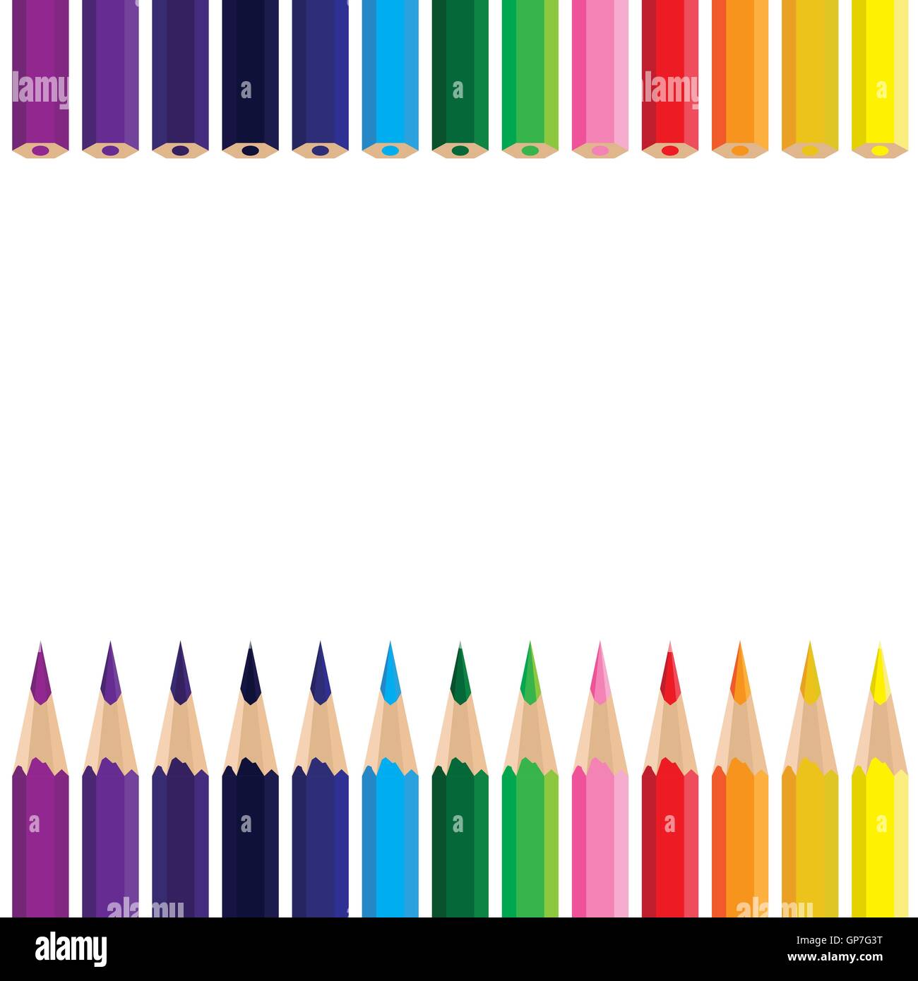 Bleistift, Vektor, Farbe, Illustration, Satz, weiß, blau, Büro, Design, grün, Hintergrund, Kunst, gelb, bunt, Holz, Objekt, s Stock Vektor