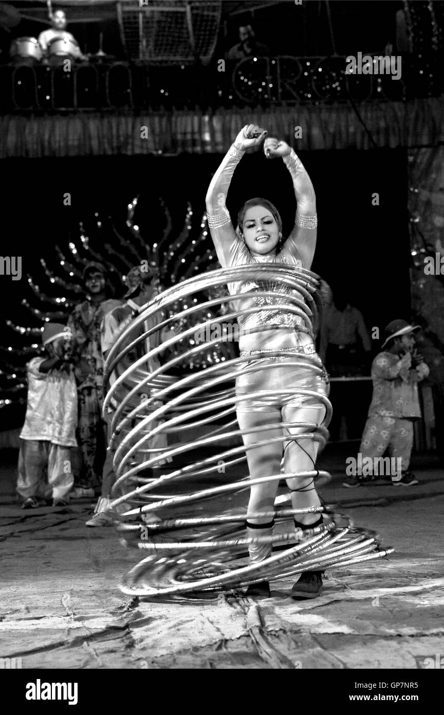Hooping in Zirkus, Indien, Asien Stockfoto