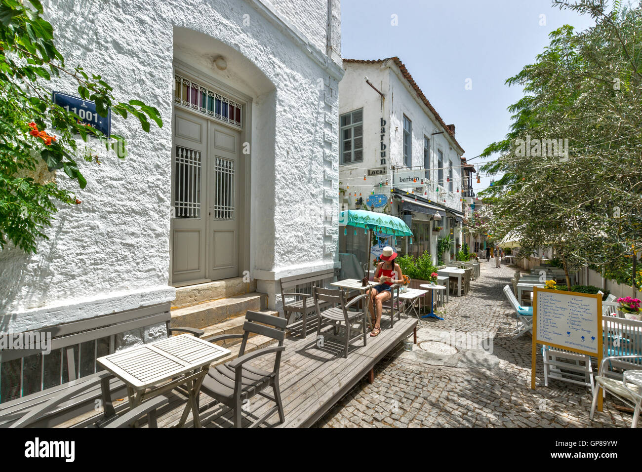 Alacati Dorf, Cesme, Izmir, ägäischen Küste der Türkei Stockfoto