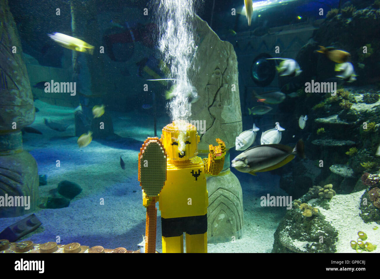 LEGO Taucher im Legoland Atlantis Stockfoto