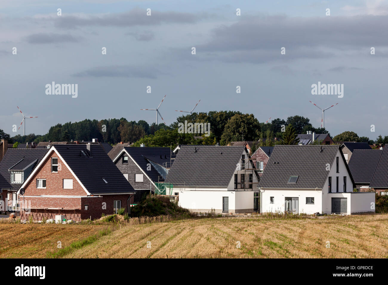 Moderne neue Wohnsiedlung Stockfoto