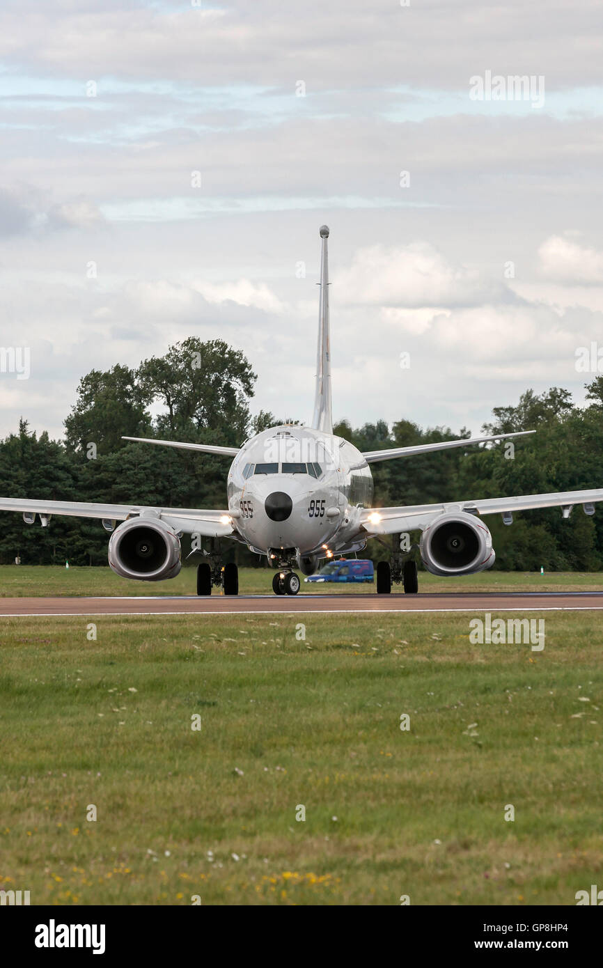 United States Navy langweilig P-8A Poseidon Seefernaufklärung und Anti u-Boot-Kriegsführung Flugzeug. Stockfoto