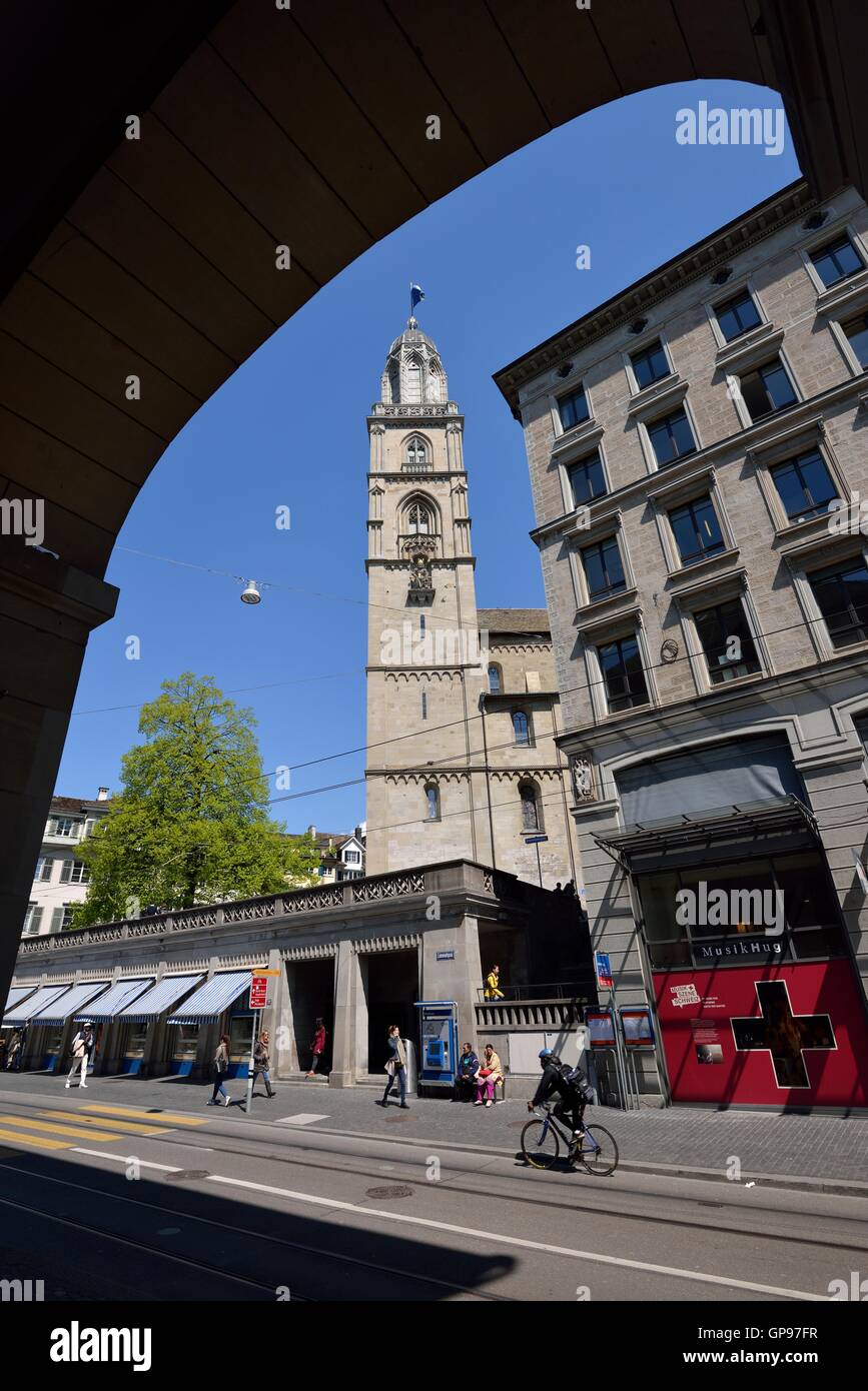 Grossmünster Kathedrale, Zürich, Schweiz Stockfoto