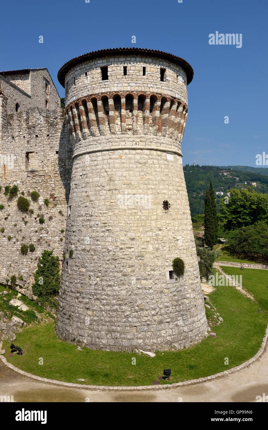 Turm von Gefangenen, Brescia Schloss Castello di Brescia, Brescia, Lombardei, Italien Stockfoto