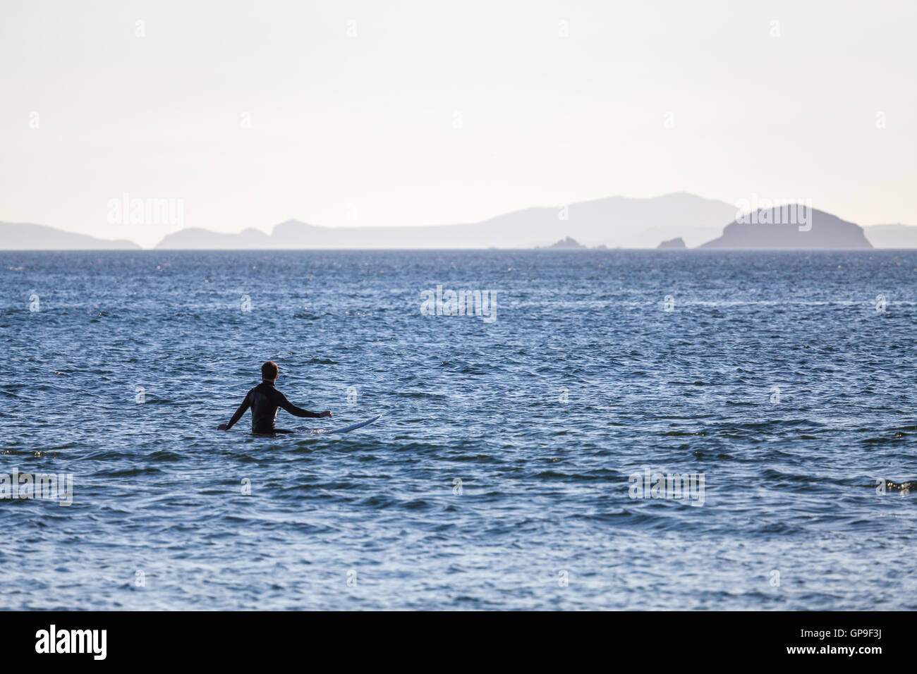 Surfer im Westen von Wales, UK Stockfoto