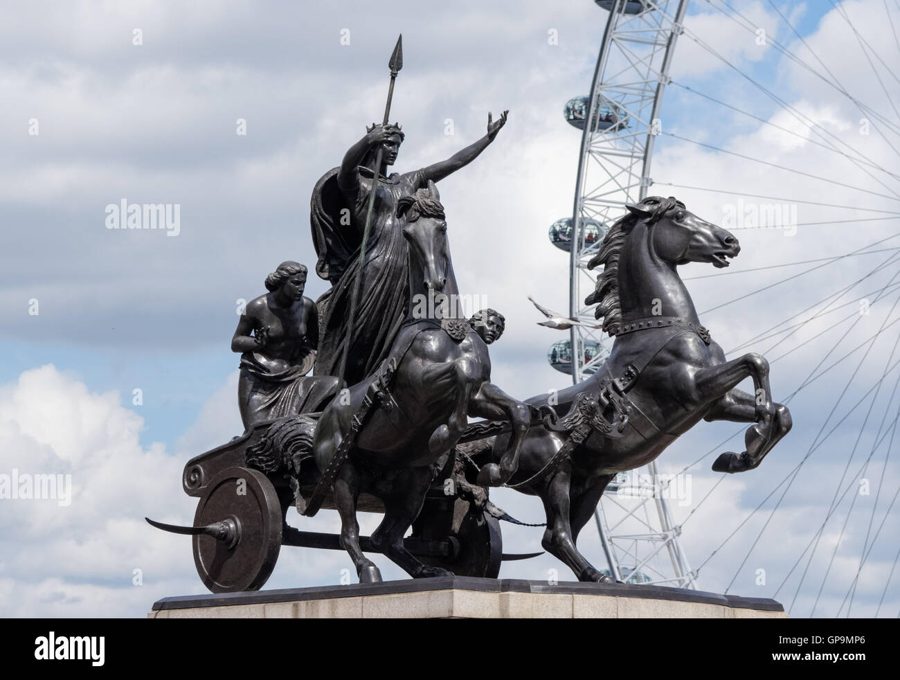 Boadicea und ihre Töchter Skulptur in Westminster, London England Vereinigtes Königreich UK Stockfoto