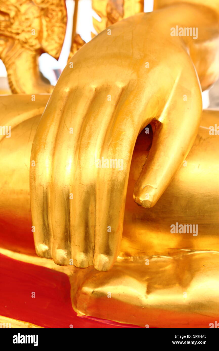 Hand des Buddha-statue Stockfoto