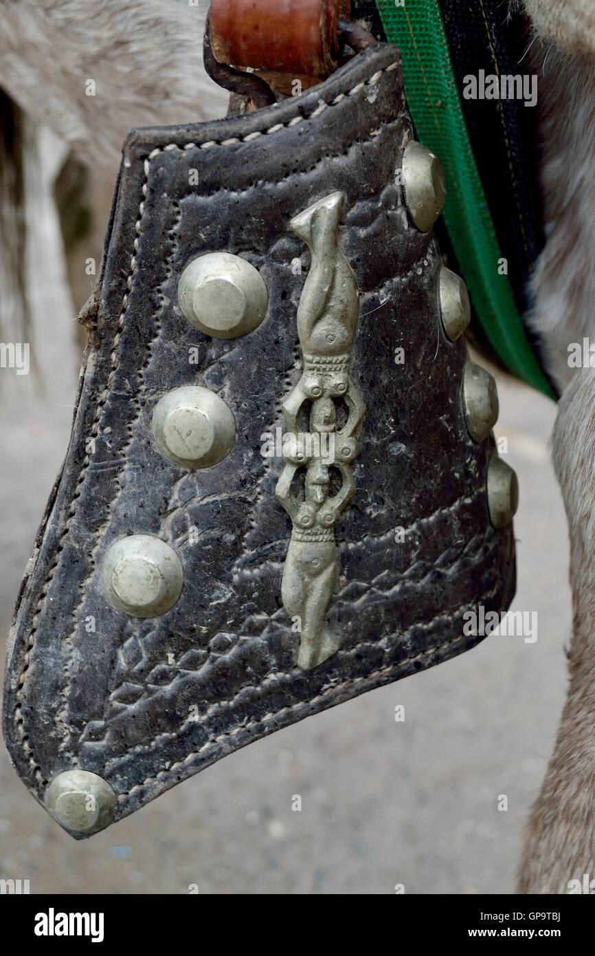 Silber Schmuck - Pferderennen - Fiestas De La Virgen del Carmen und Fiestas Patrias (Independence Day) in Sapalache ' Las Huari Stockfoto
