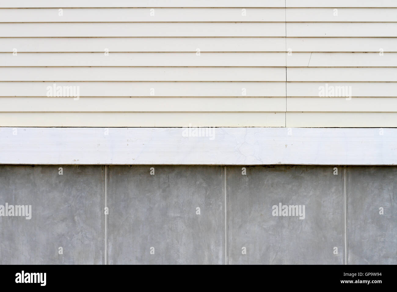 Beton und Holz Wand Hintergrund Stockfoto