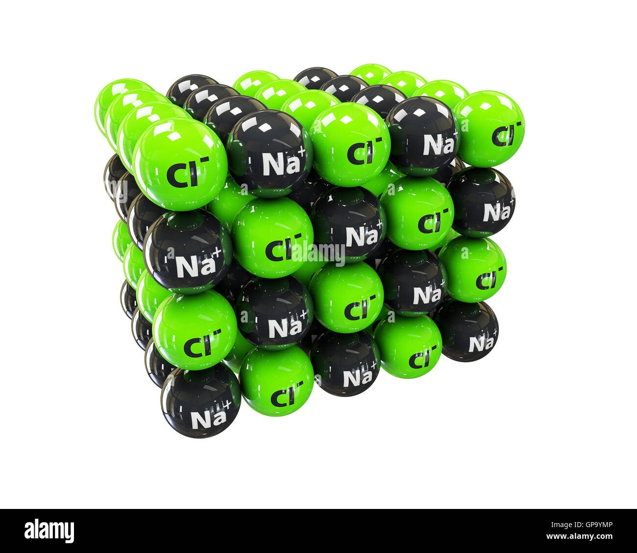 Natriumchlorid-Steinsalz, Halit, Tisch, Kristall Energiepla- Stockfoto