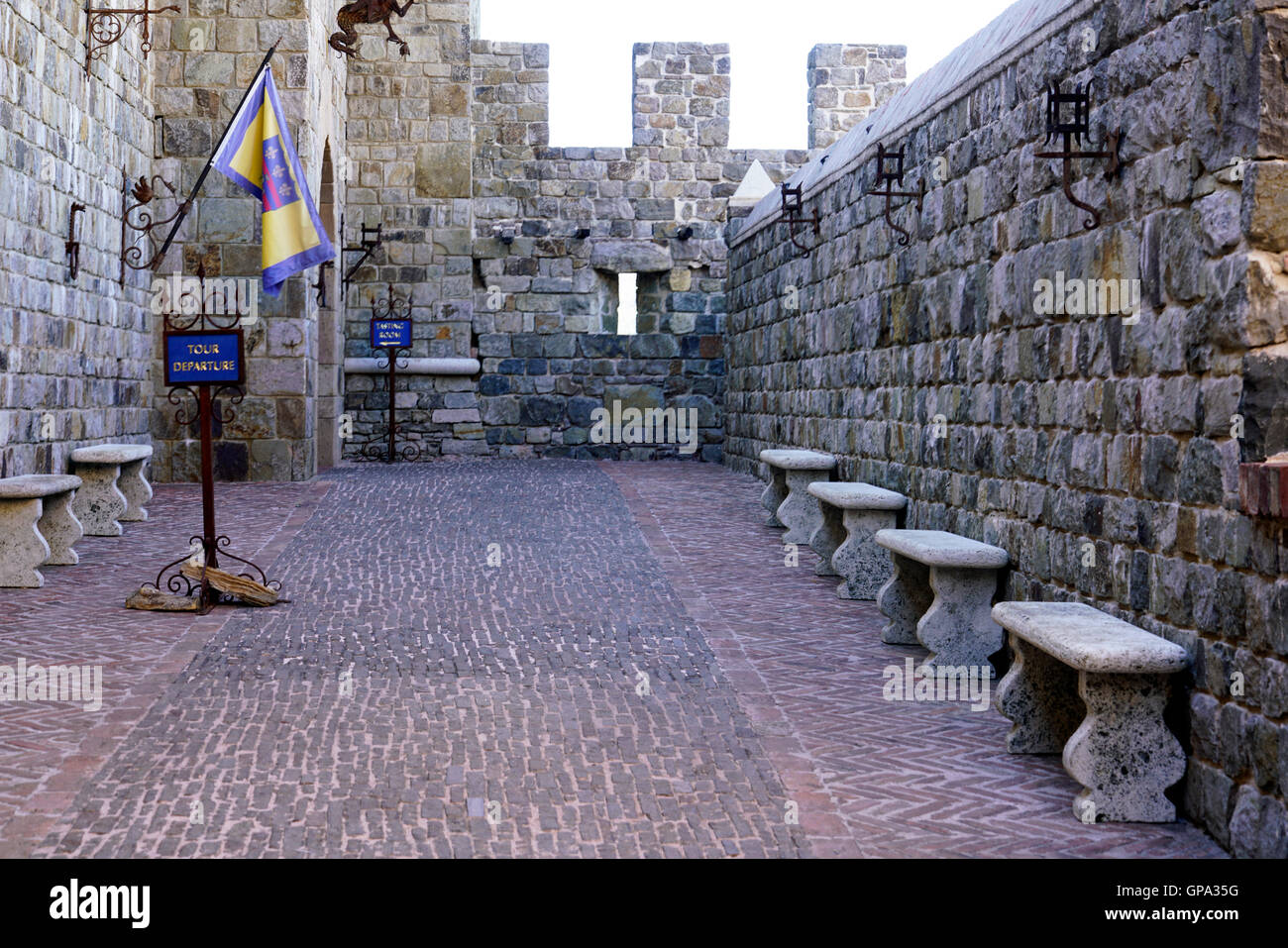 Castello di Amorosa Weingut castle.near Calistoga, Napa Valley, Kalifornien, USA Stockfoto