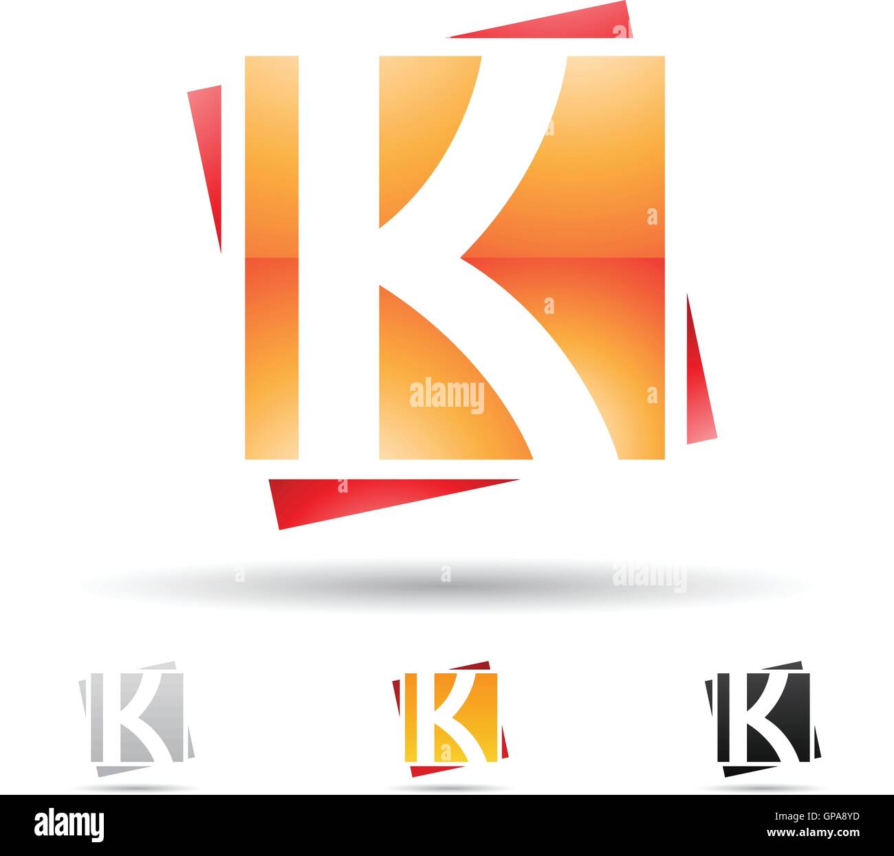 VektorIllustration der abstrakte Symbole anhand der Buchstabe K Stock