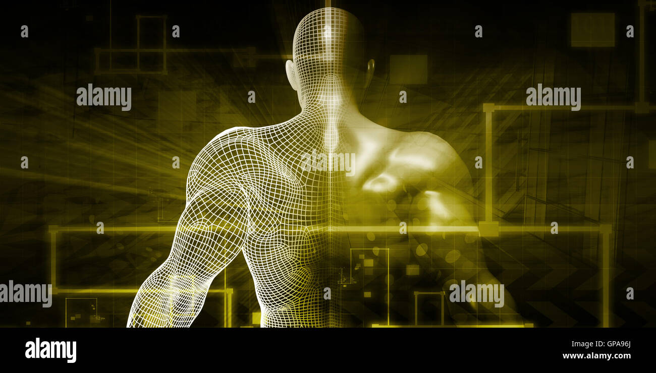 Technologie-Netzwerk mit futuristischen Graph-Diagramm-Konzept Stockfoto