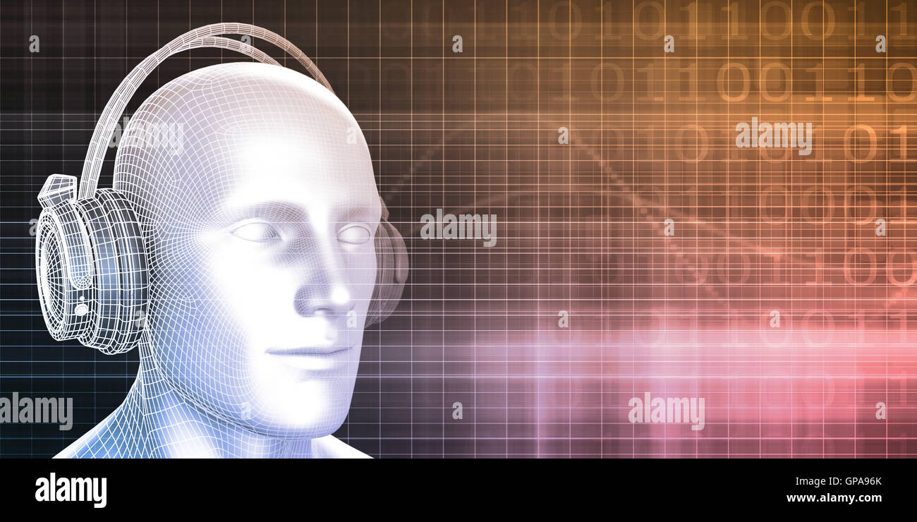 Anhören von Musik als Freizeitaktivität Hintergrund Stockfoto