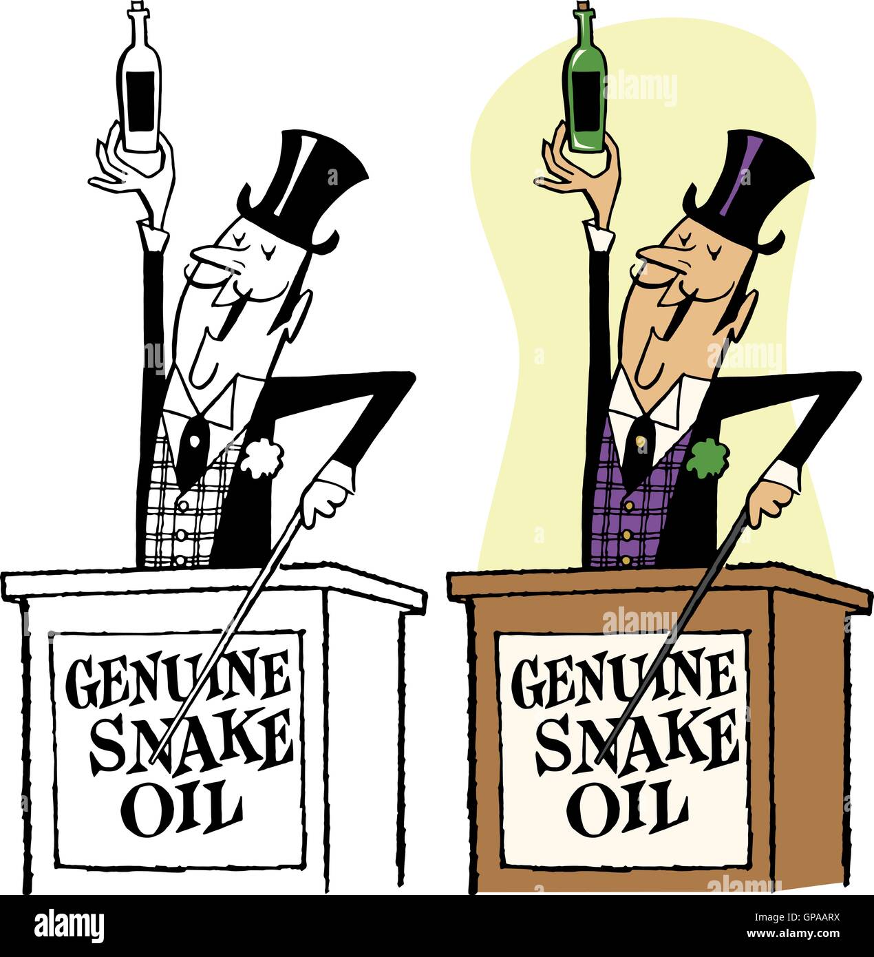 Snake Oil Verkäufer Stock Vektor