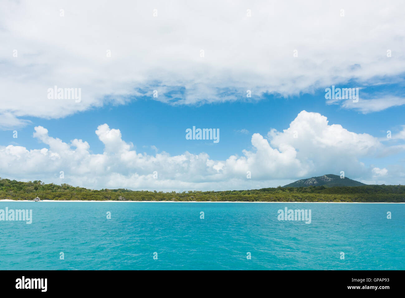 Landschaft von Whitehaven Beach, Whitsunday Island Stockfoto
