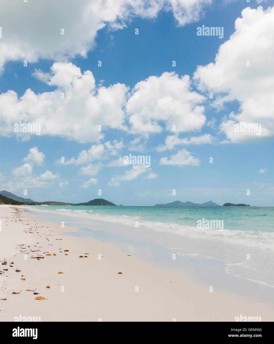 Whitehaven Beach, eine 7 km lange Strecke entlang Whitsunday Island, Queensland, Australien Stockfoto