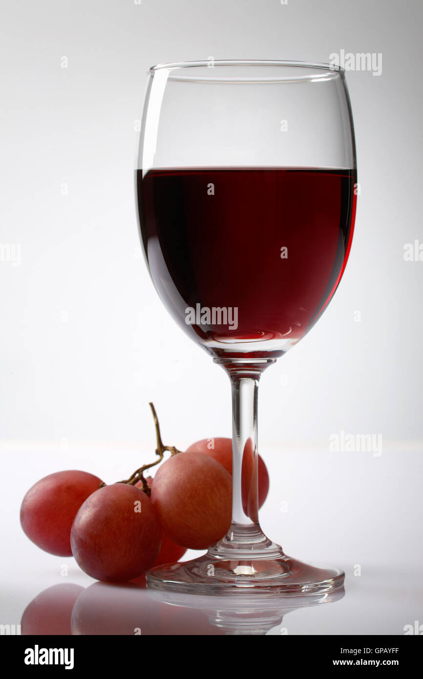 Traube und Rotwein Stockfoto