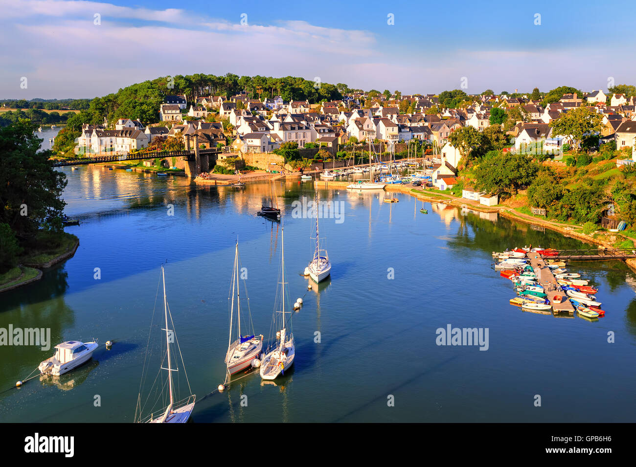 Städtchen an der Atlantikküste von Morbihan, Bretagne, Frankreich Stockfoto