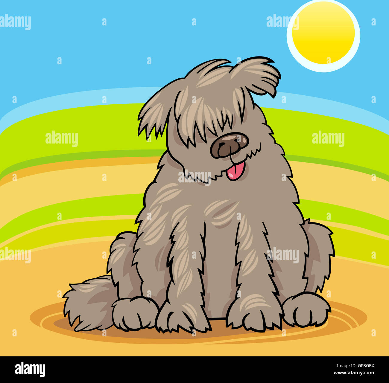 Neufundland Hund Cartoon illustration Stockfoto
