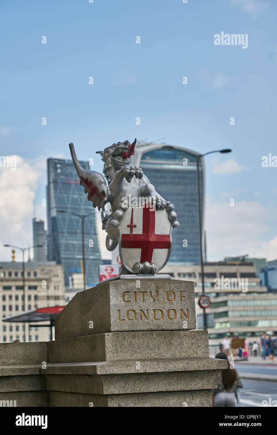 Der City of London, Drachen-Symbol der Stadt London, Stockfoto