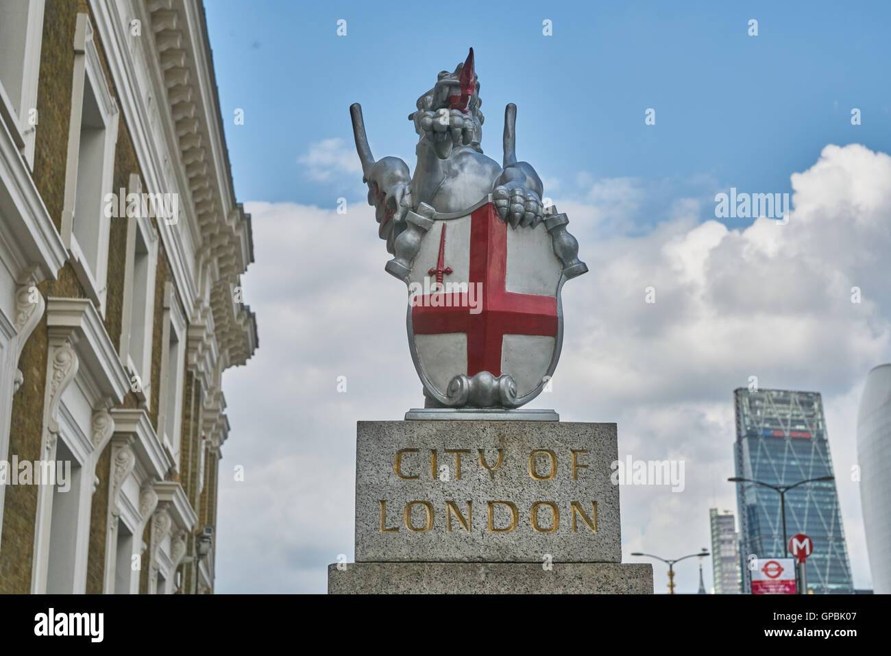 Der City of London, Drachen-Symbol der Stadt London, Stockfoto