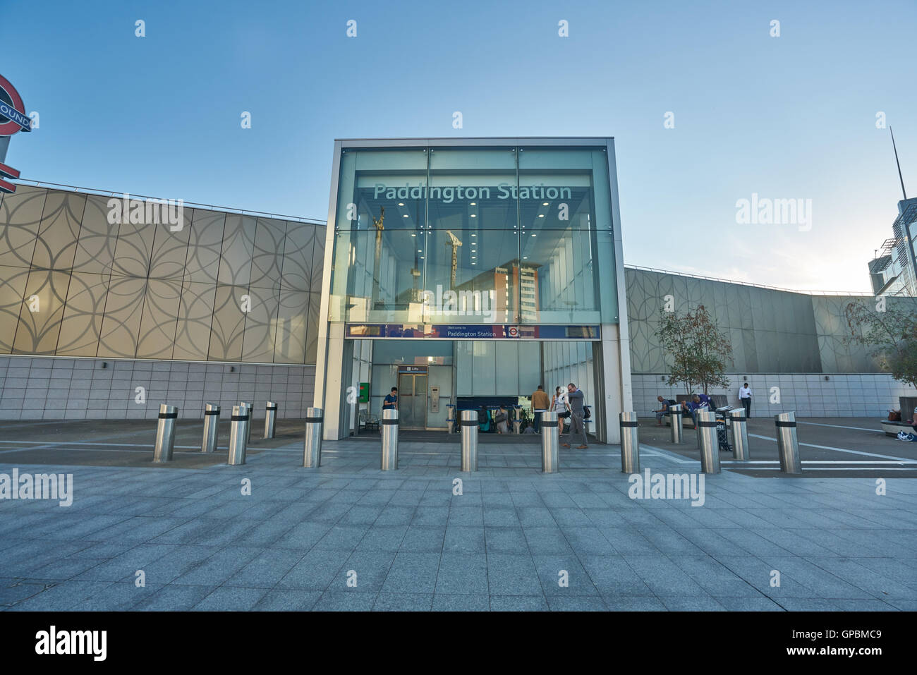 Paddington u-Bahn-Station Eingang. Stockfoto