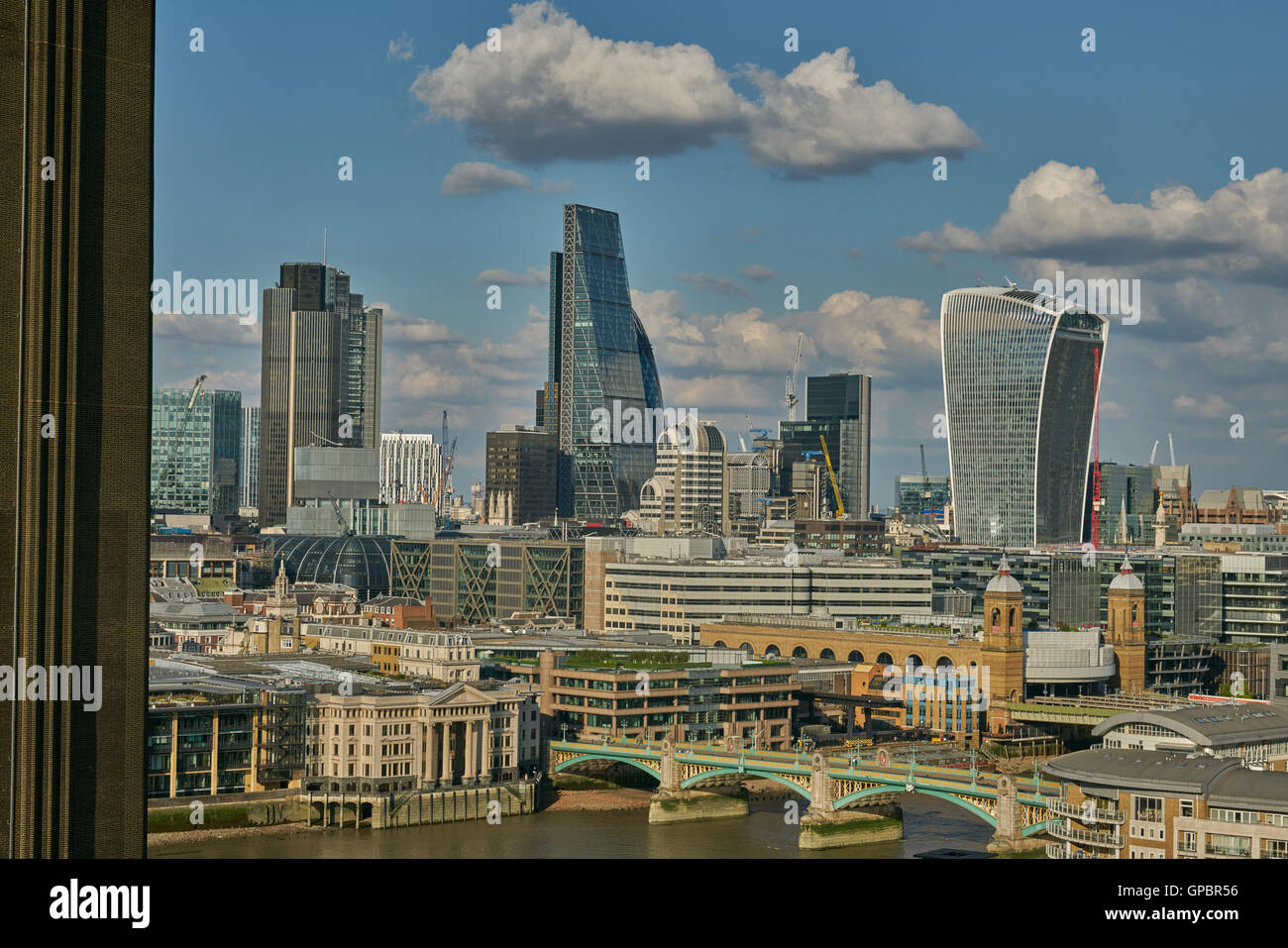 Stadt der Skyline von London, Londoner Bankenviertel Londons Wolkenkratzer, Hochhäuser Stockfoto