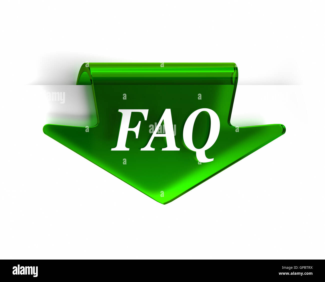 FAQ-Green Arrow Stockfoto