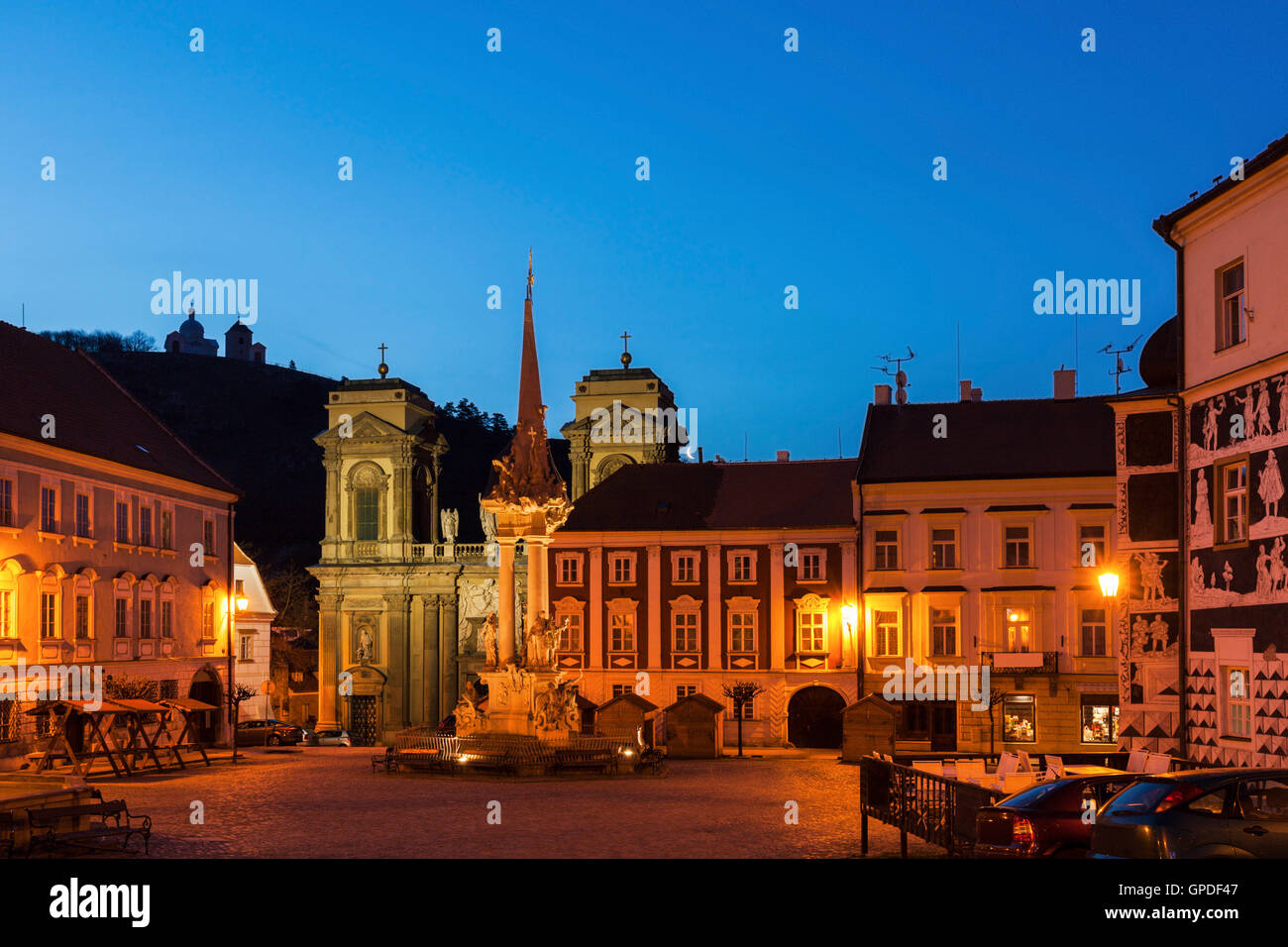 St.-Annen Kirche am Hauptplatz in Mikulov. Mikulov, Süden mährischen Region, Tschechien. Stockfoto