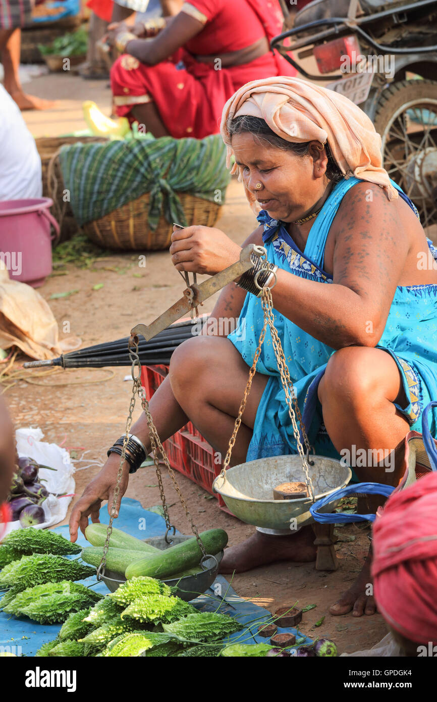 Muria Stamm, Stammesfrau, Haat Markt, Haat Bazaar, Jagdalpur, Bastar
