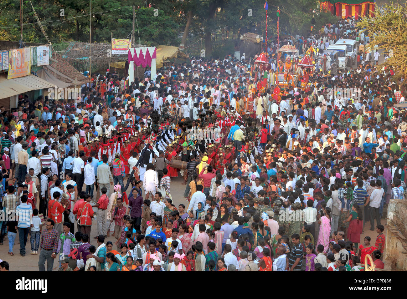 dussehra Festival Prozession, Jagdalpur, Bastar, Chhattisgarh, Indien, Asien Stockfoto