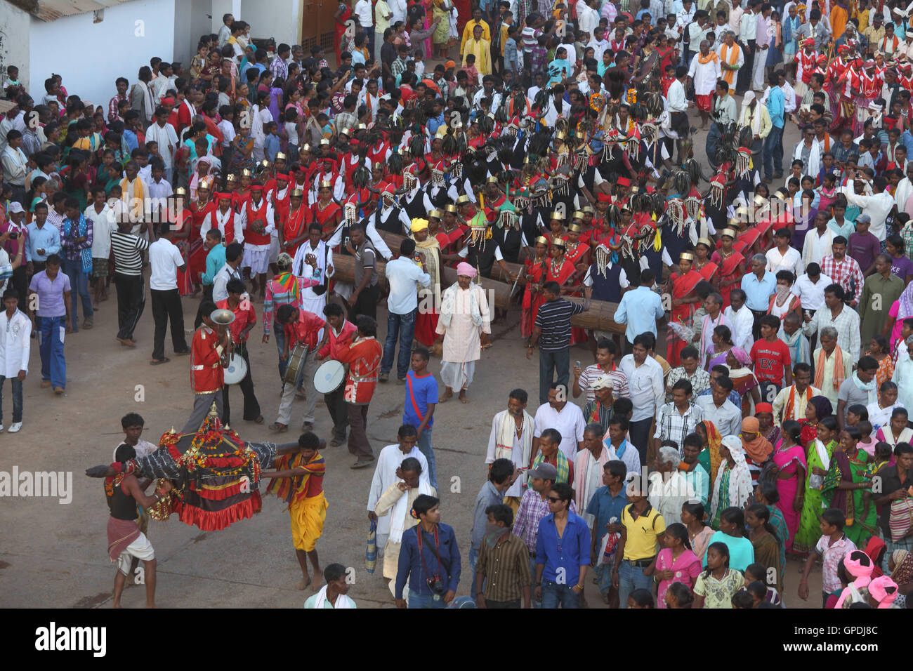 dussehra Festival Prozession, Jagdalpur, Bastar, Chhattisgarh, Indien, Asien Stockfoto